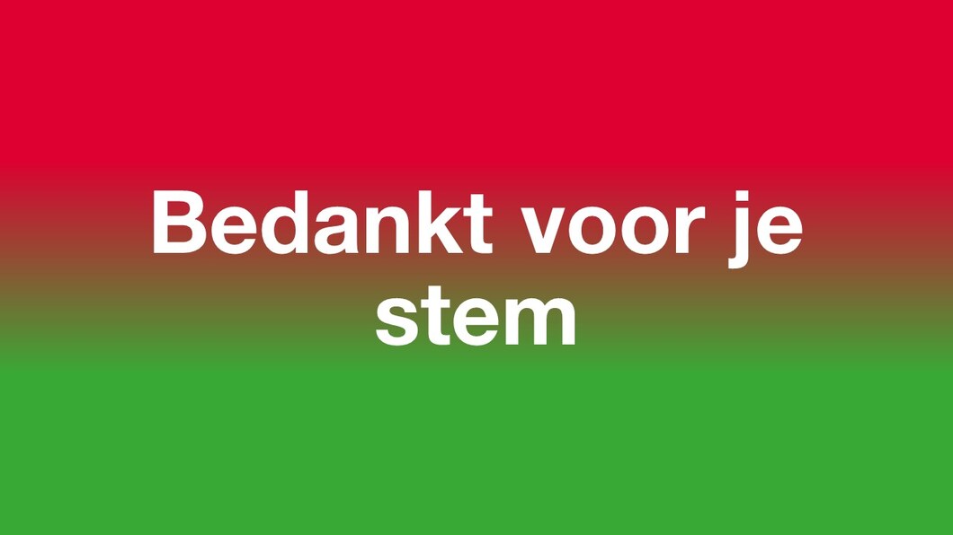 Bedankt voor je stem